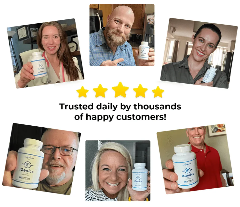 iGenics happy customers holding bottle